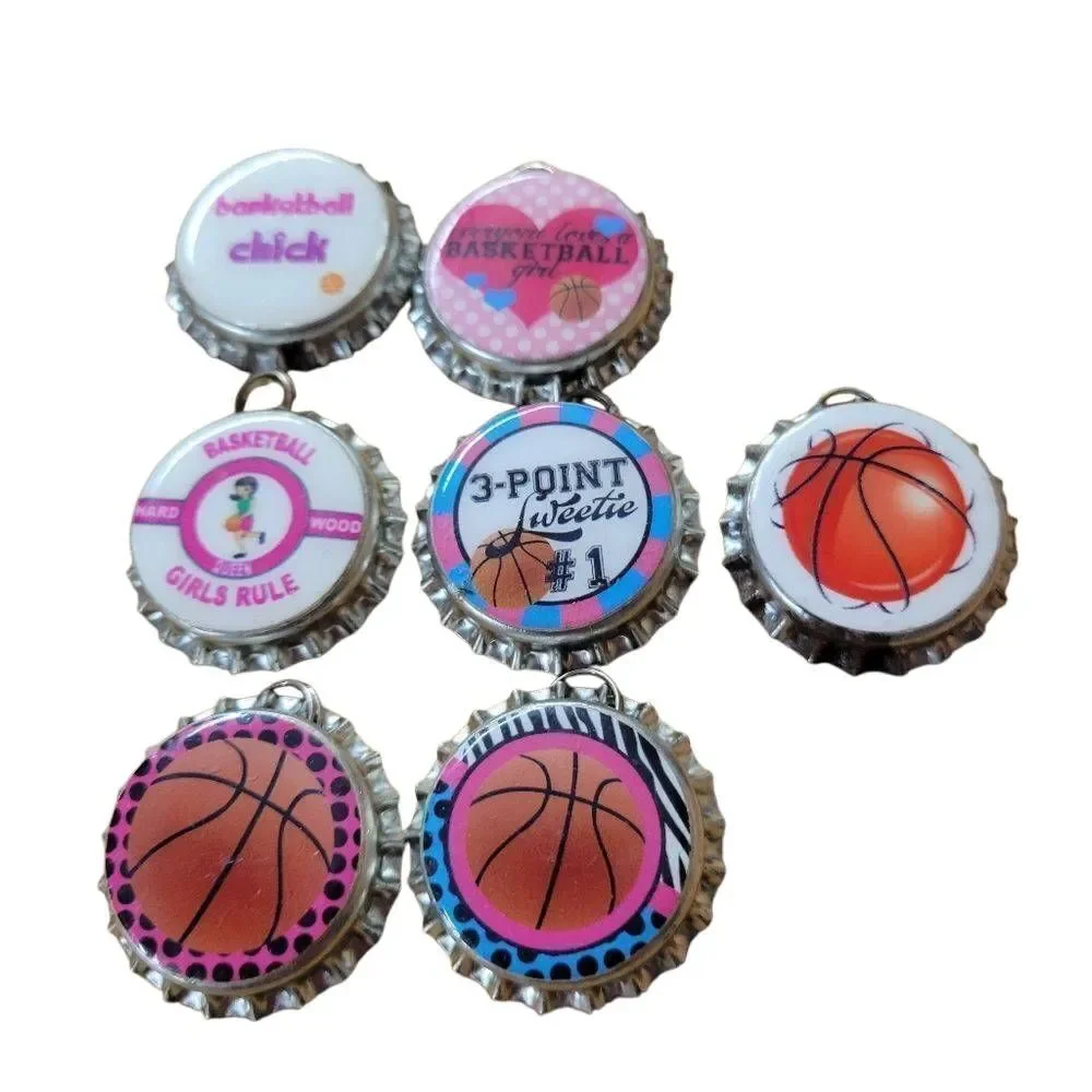 Basketball bottle cap charms